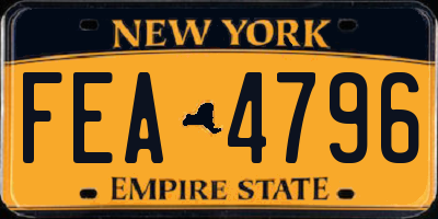 NY license plate FEA4796