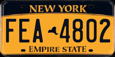 NY license plate FEA4802