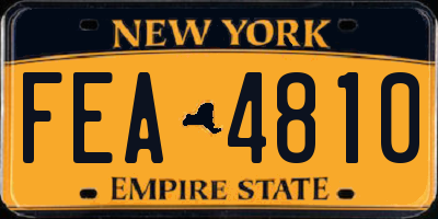 NY license plate FEA4810