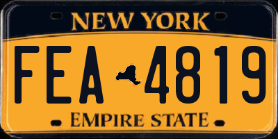 NY license plate FEA4819
