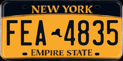 NY license plate FEA4835