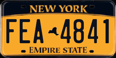 NY license plate FEA4841