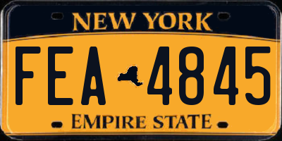 NY license plate FEA4845