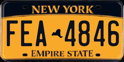 NY license plate FEA4846