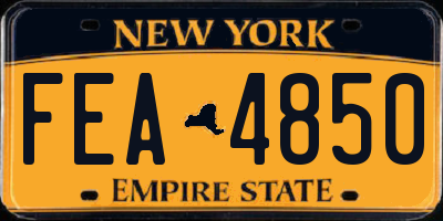 NY license plate FEA4850