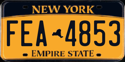 NY license plate FEA4853