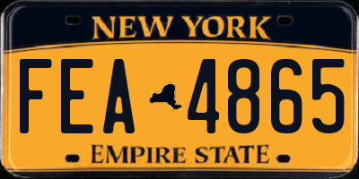 NY license plate FEA4865
