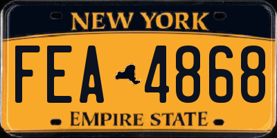 NY license plate FEA4868