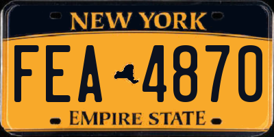 NY license plate FEA4870