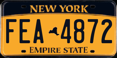 NY license plate FEA4872
