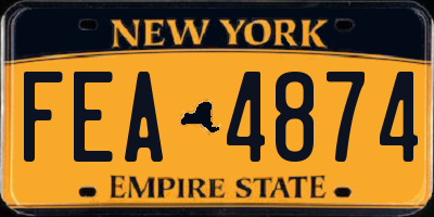 NY license plate FEA4874