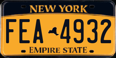 NY license plate FEA4932