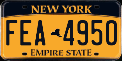 NY license plate FEA4950