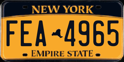 NY license plate FEA4965