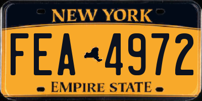NY license plate FEA4972