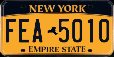 NY license plate FEA5010