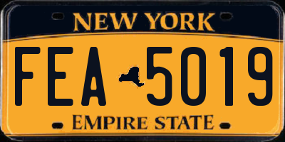 NY license plate FEA5019