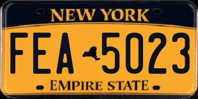 NY license plate FEA5023