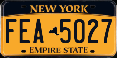 NY license plate FEA5027