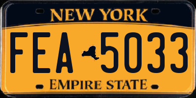 NY license plate FEA5033