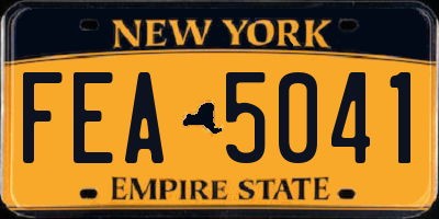 NY license plate FEA5041