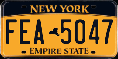 NY license plate FEA5047