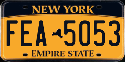 NY license plate FEA5053