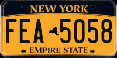 NY license plate FEA5058