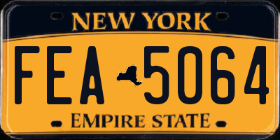 NY license plate FEA5064
