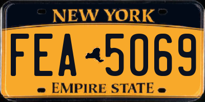 NY license plate FEA5069