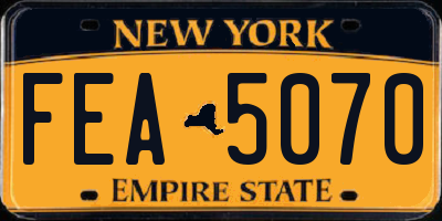 NY license plate FEA5070
