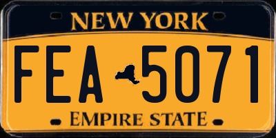 NY license plate FEA5071