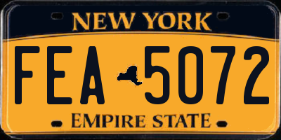 NY license plate FEA5072