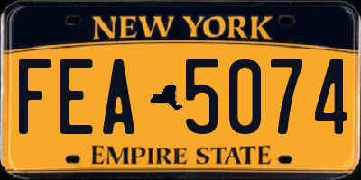 NY license plate FEA5074