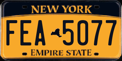 NY license plate FEA5077