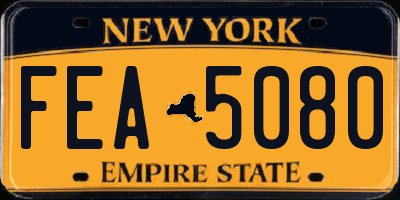 NY license plate FEA5080