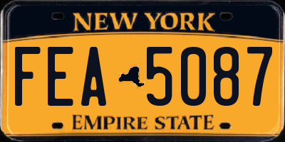 NY license plate FEA5087