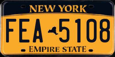 NY license plate FEA5108