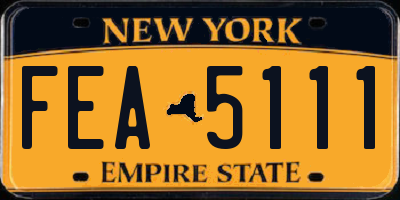 NY license plate FEA5111