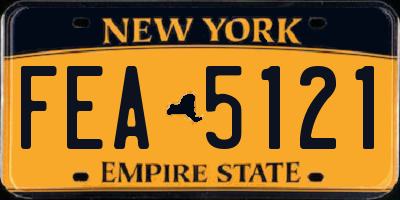 NY license plate FEA5121