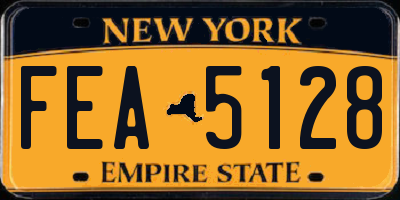 NY license plate FEA5128