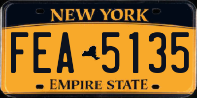 NY license plate FEA5135