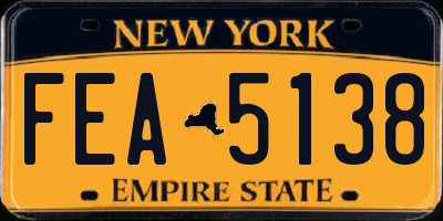 NY license plate FEA5138