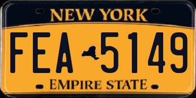 NY license plate FEA5149