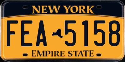 NY license plate FEA5158