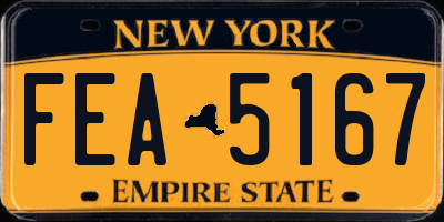 NY license plate FEA5167