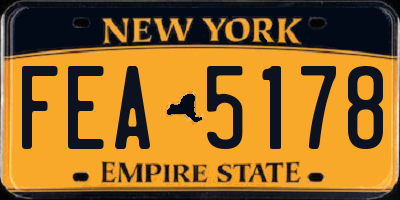 NY license plate FEA5178