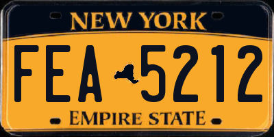 NY license plate FEA5212