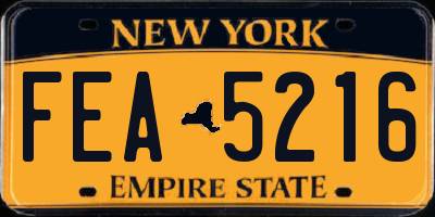 NY license plate FEA5216