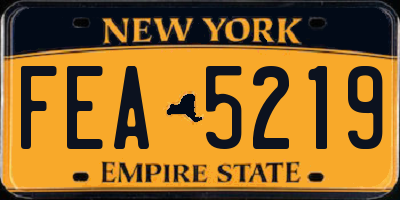 NY license plate FEA5219